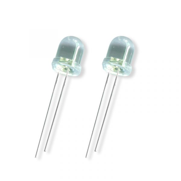 The image shows 8mm Round LED mid power Diode low volts of China QUEENDOM Company.