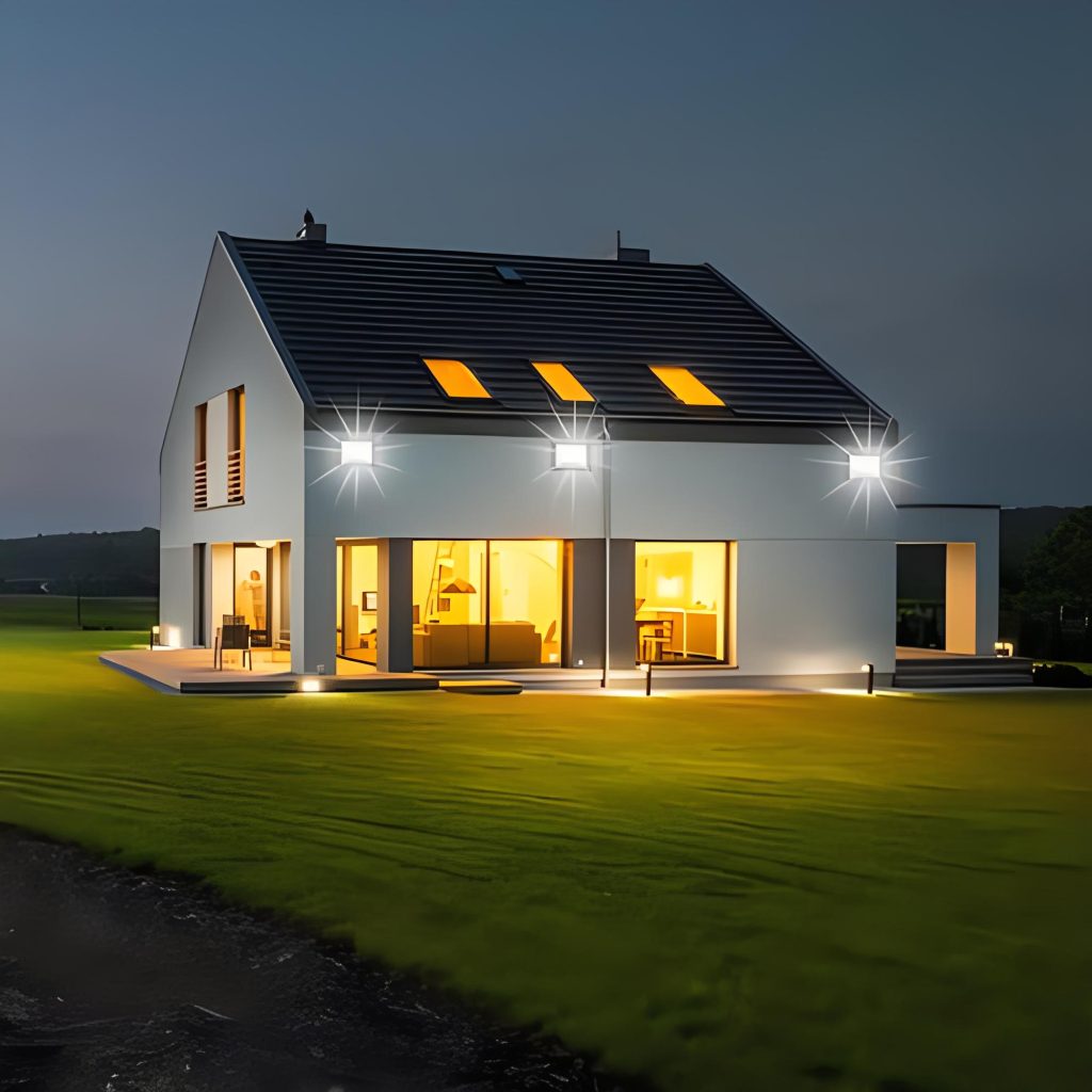 Solar flood light providing high‑brightness, energy‑saving outdoor illumination